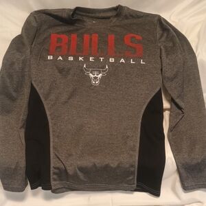 Bulls Basketball Gray Long Sleeve Jersey